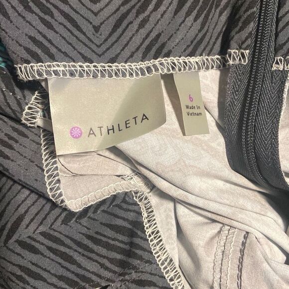 Athleta Paisley Active Workout Pack Everywhere Halter Dress Turquoise Gray Sz 6 - Picture 3 of 8